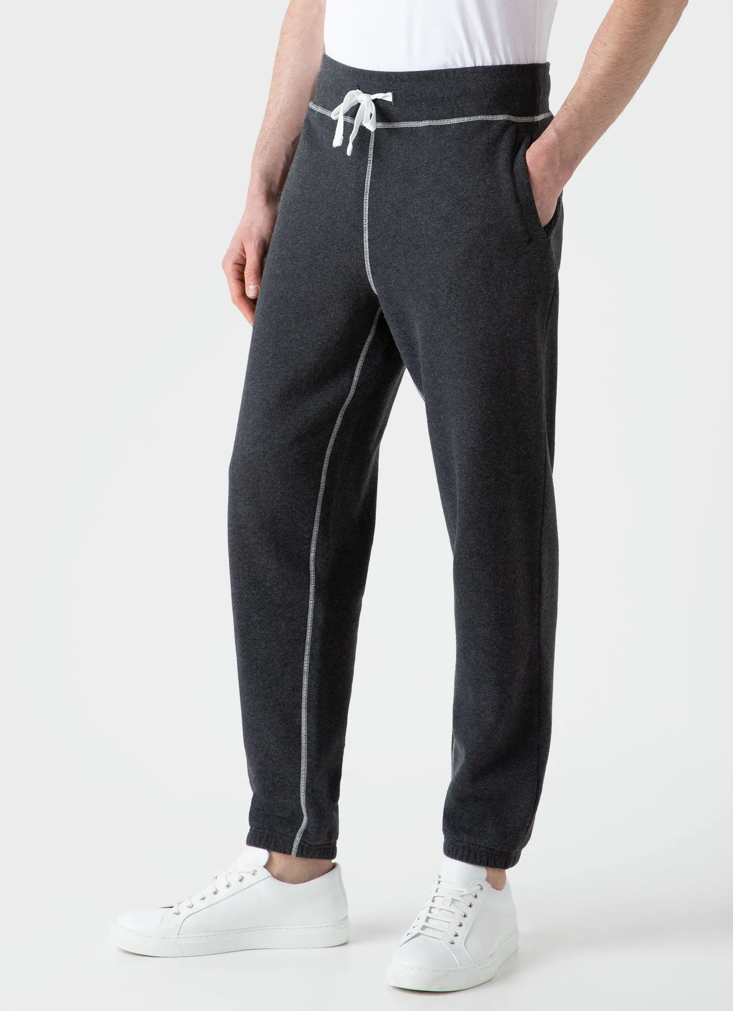 Men's Fleeceback Sweatpants in Charcoal Melange