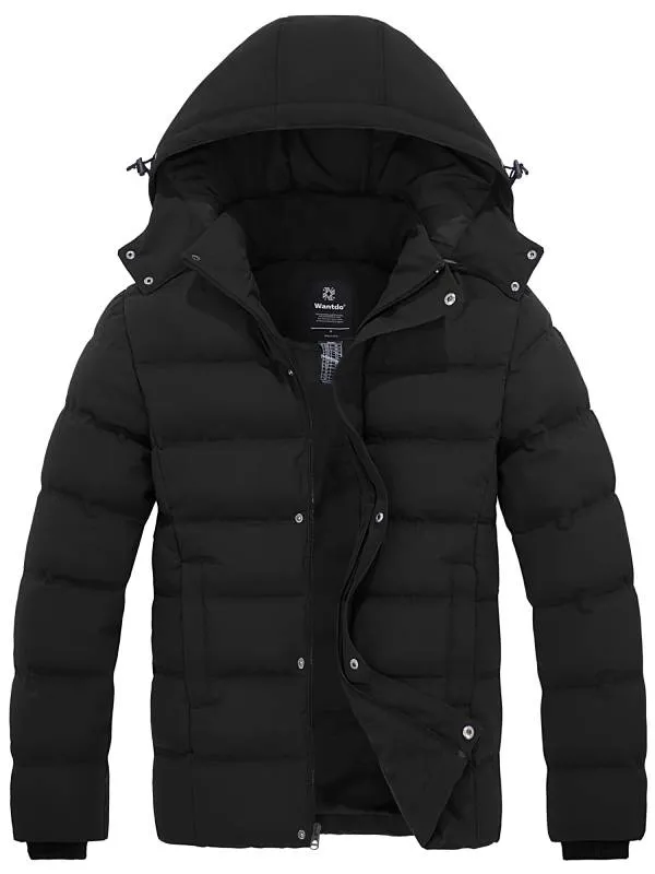 Men's Warm Puffer Jacket Winter Coat with Removable Hood Valley I