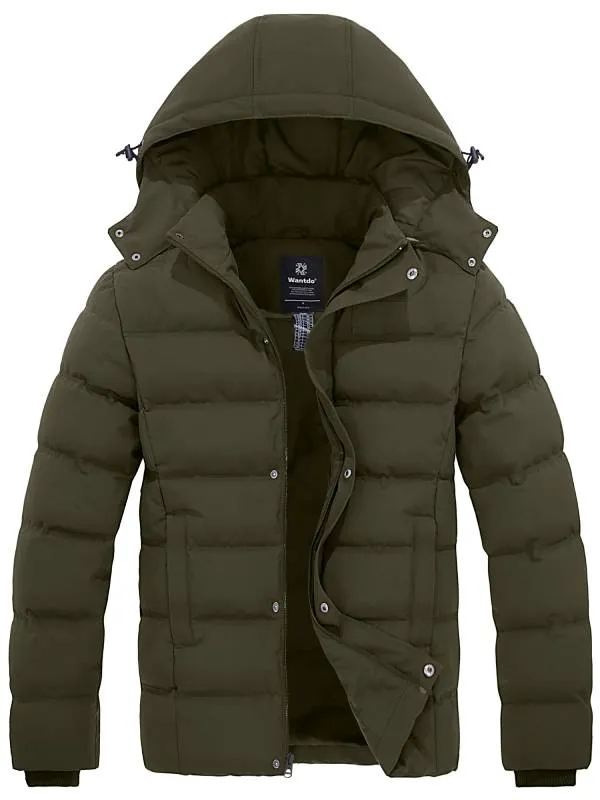 Men's Warm Puffer Jacket Winter Coat with Removable Hood Valley I