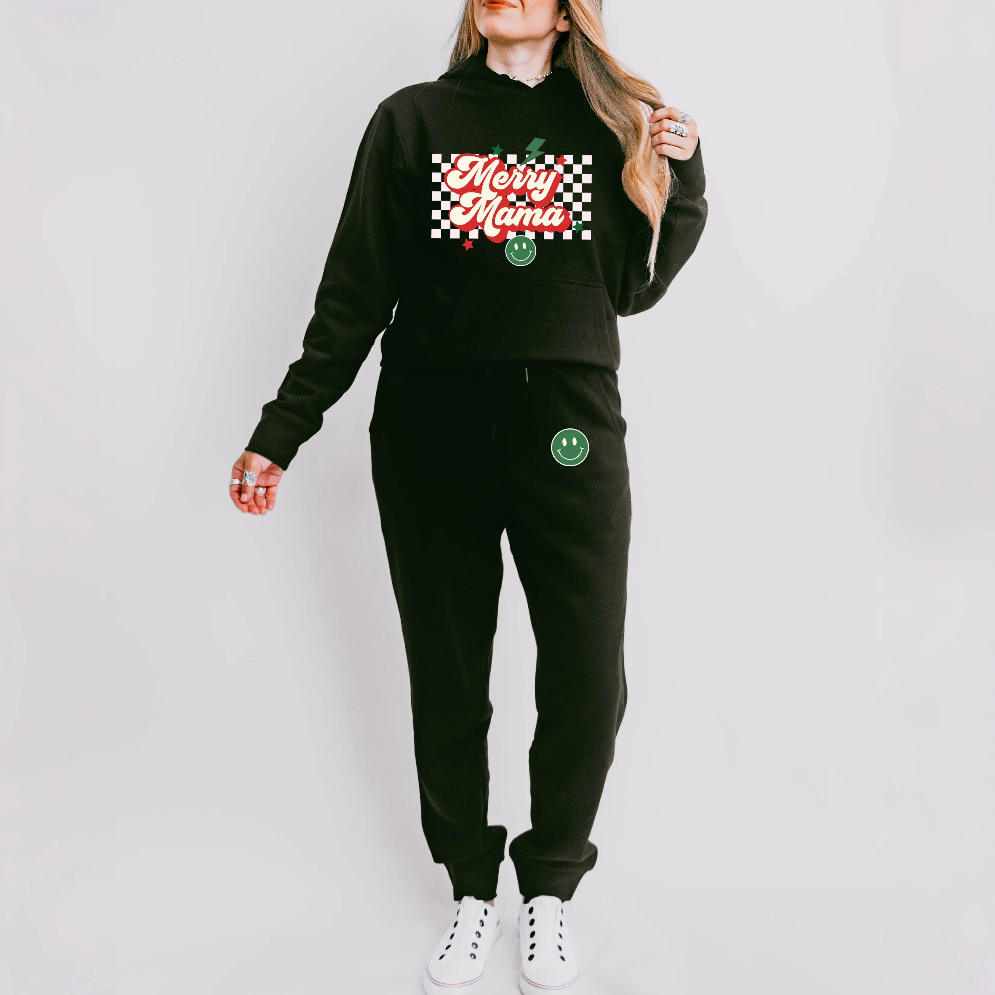 Merry Mama Checkered | Hoodie Set