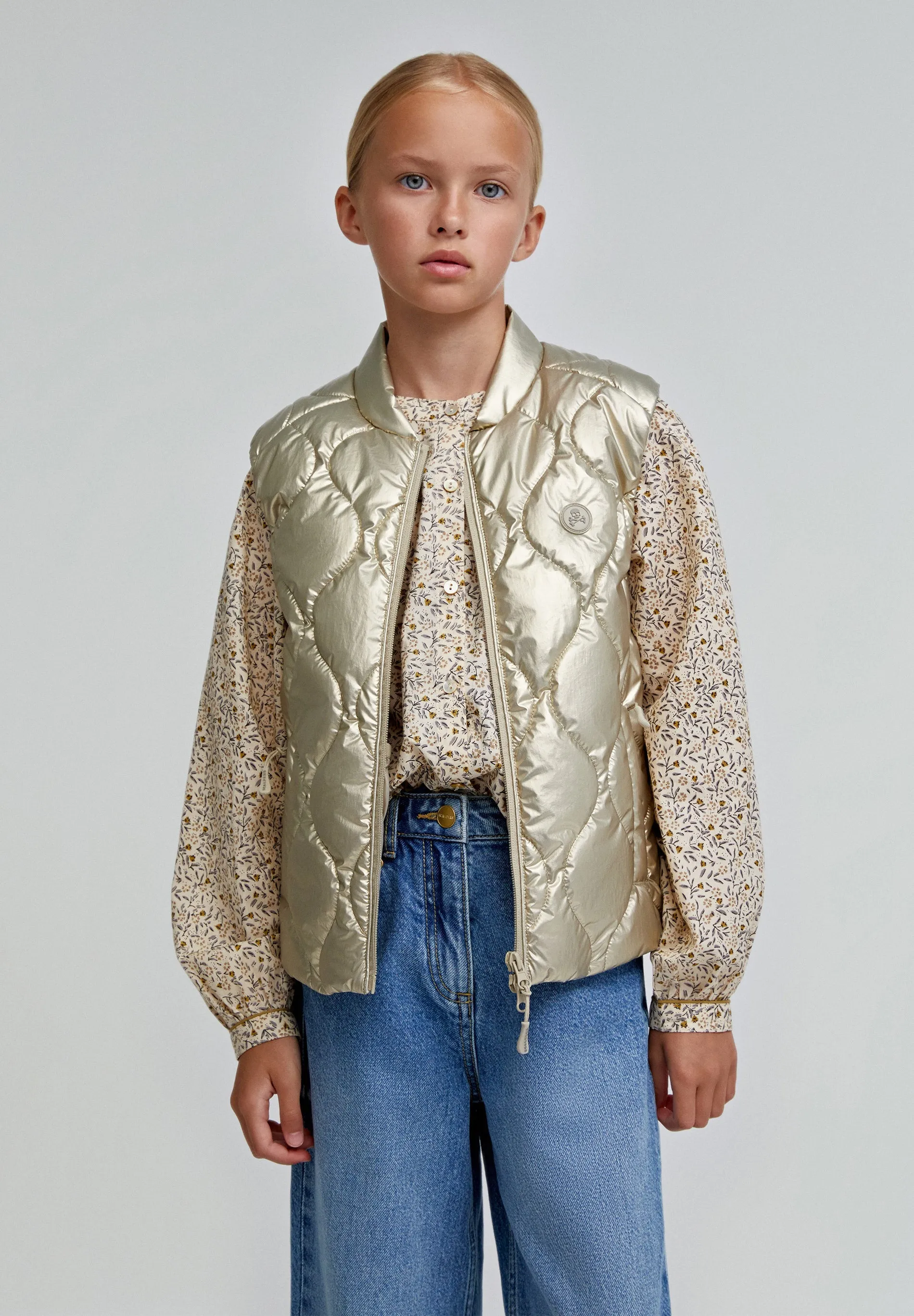 METALLIC PUFFER VEST