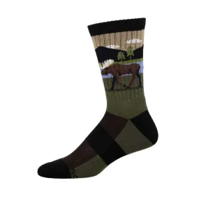 Moosehead Lake (Green) Merino Wool Unisex L/XL Crew Sock