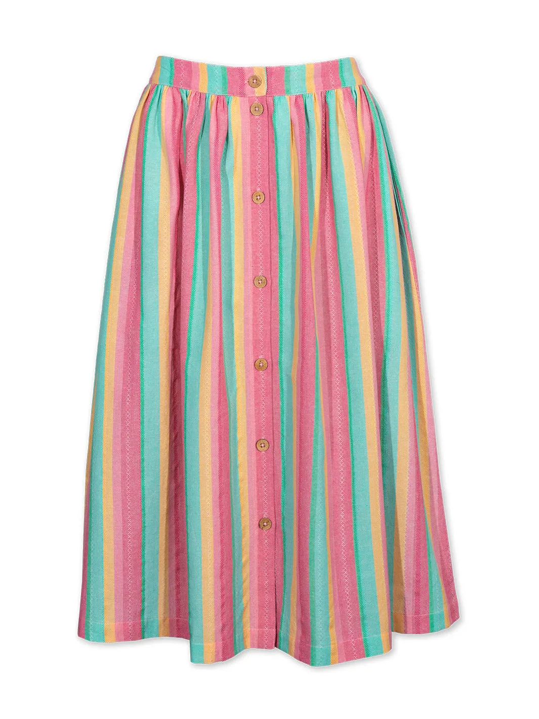 Mudeford button front midi skirt