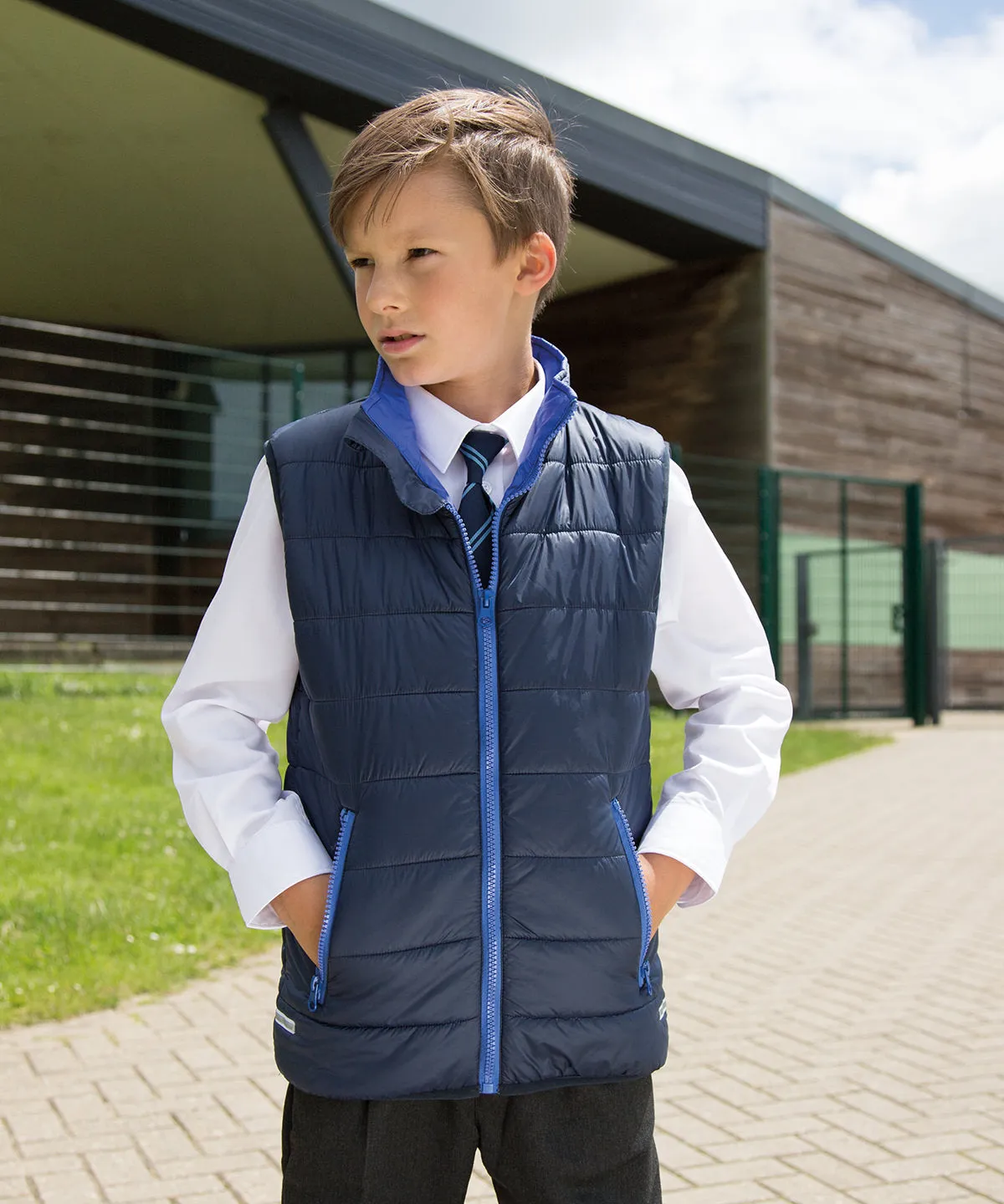 Navy/Lime - Core junior bodywarmer