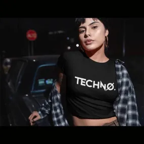 'New Techno' Crop Top (schwarz)