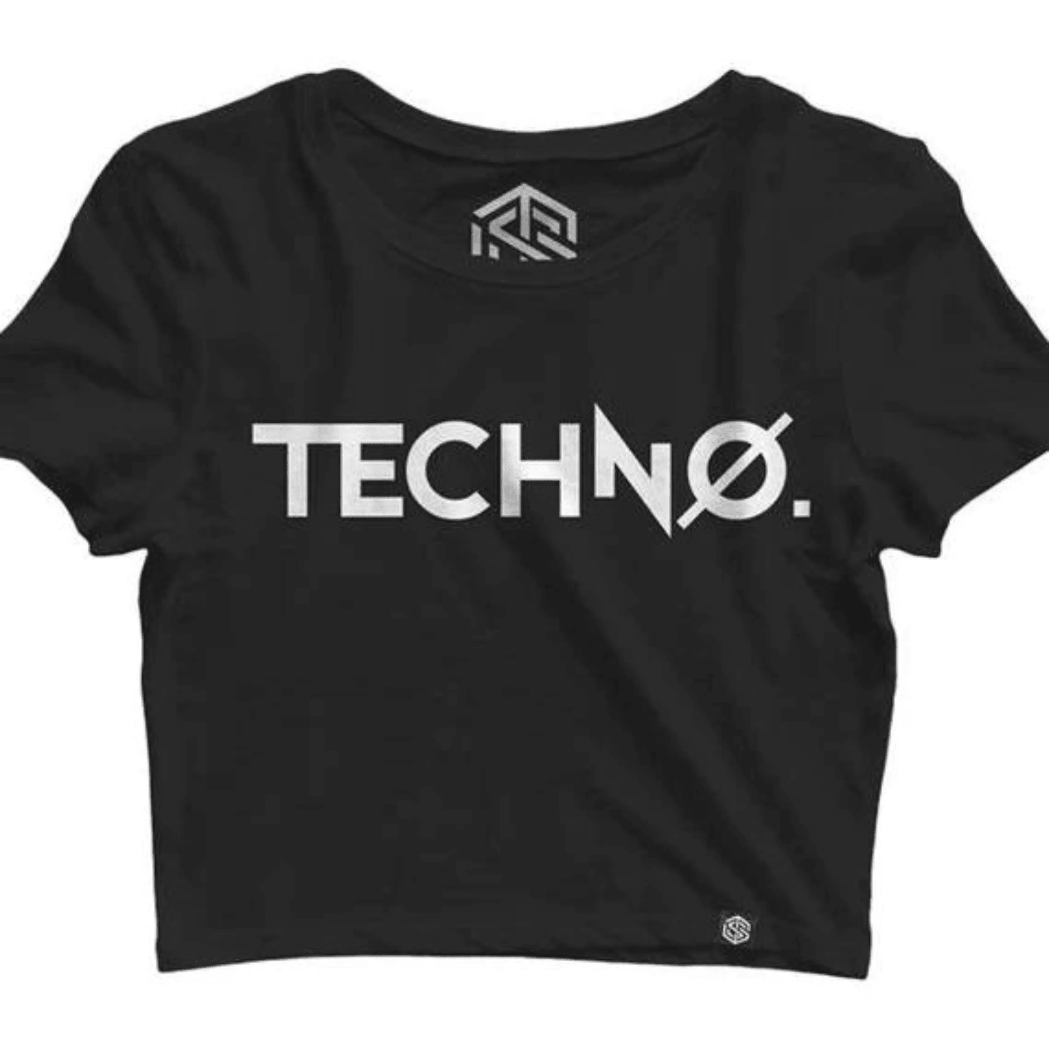 'New Techno' Crop Top (schwarz)