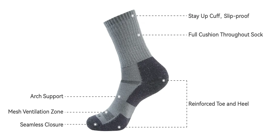 NG Enhanced Medium Weight Crew Hiking Socks