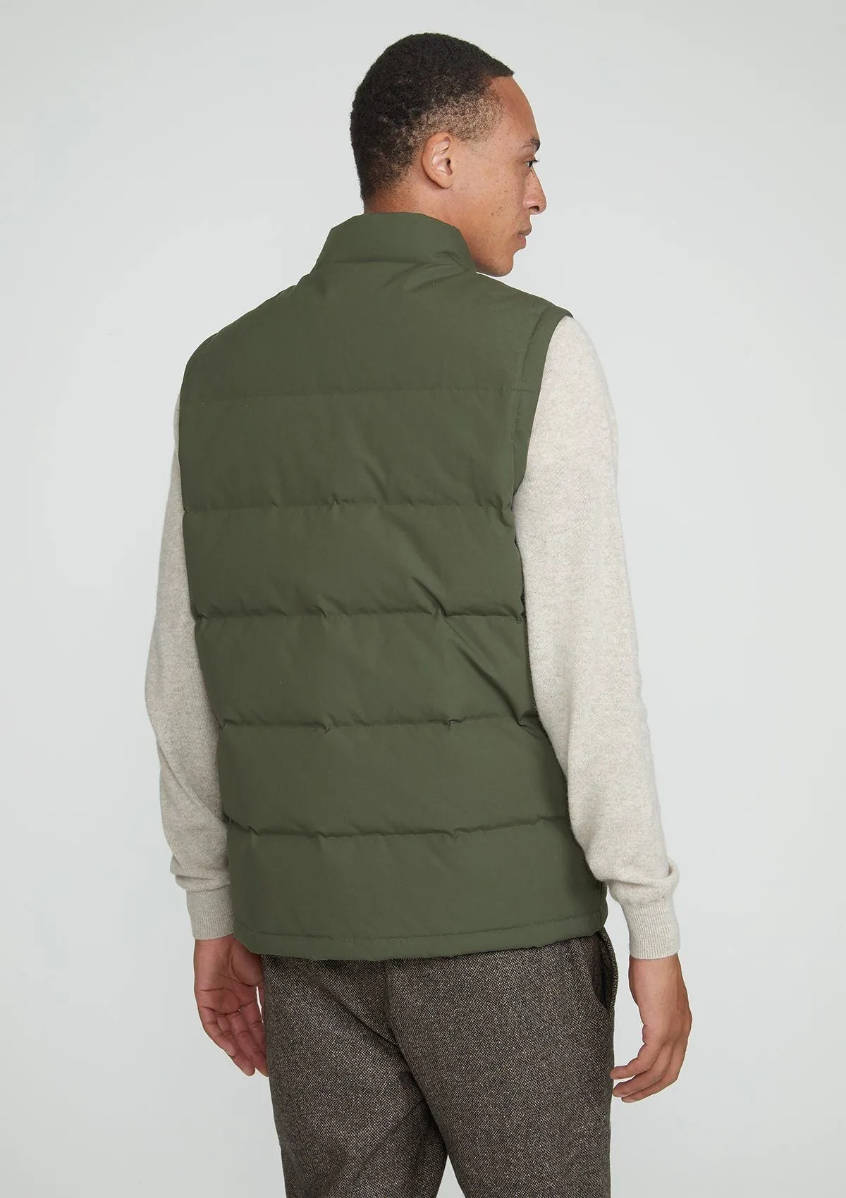 Olive Ventile Organic Cotton Down Gilet