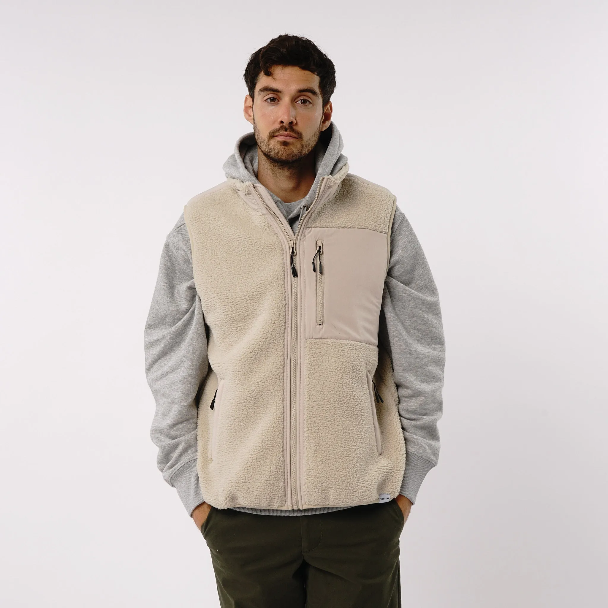 Omnitau Men's Burford Soft Feel Fleece Gilet - Cream