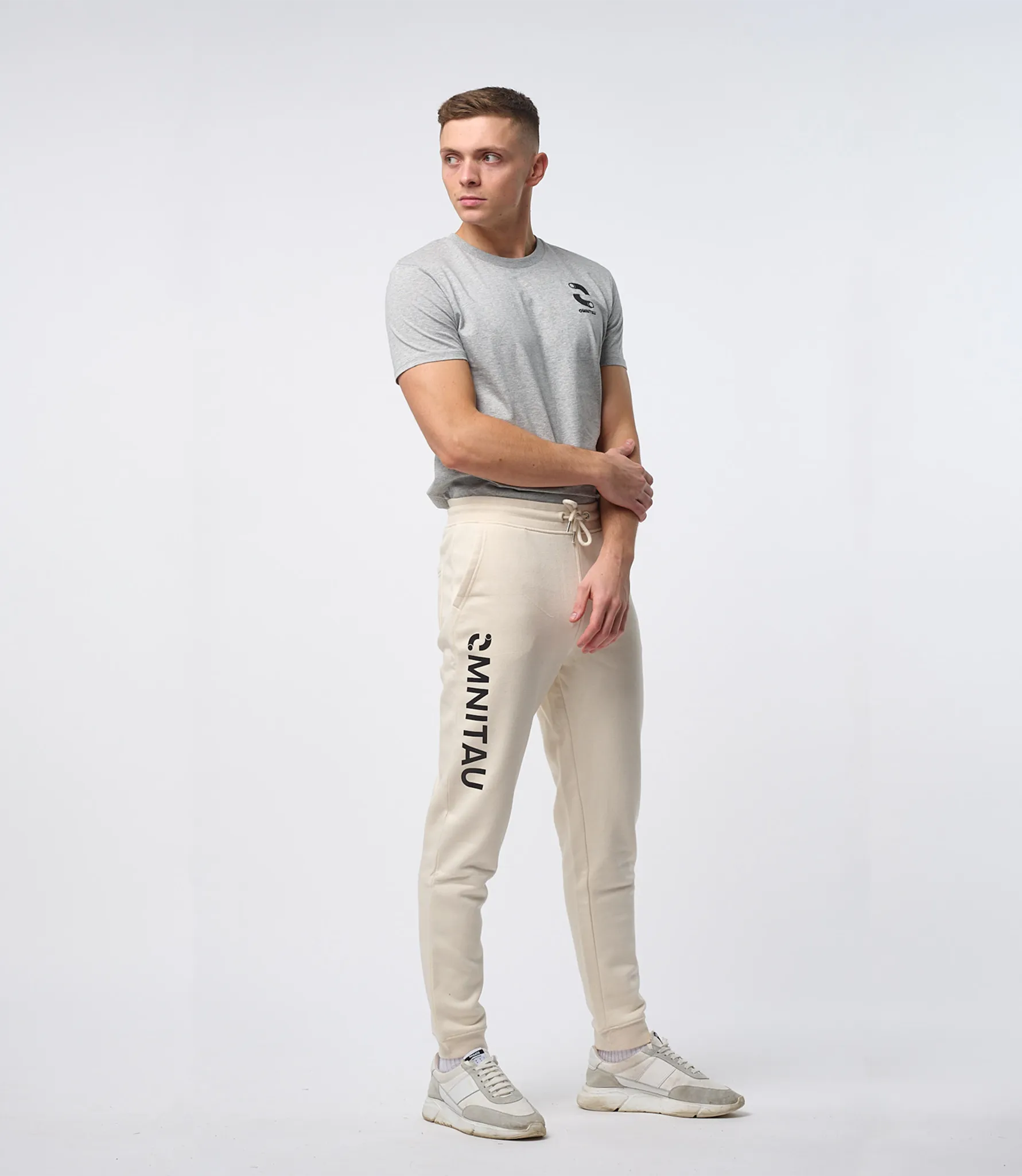 Omnitau Men's Prime Organic Cotton Sweatpant Joggers - Cream Natural