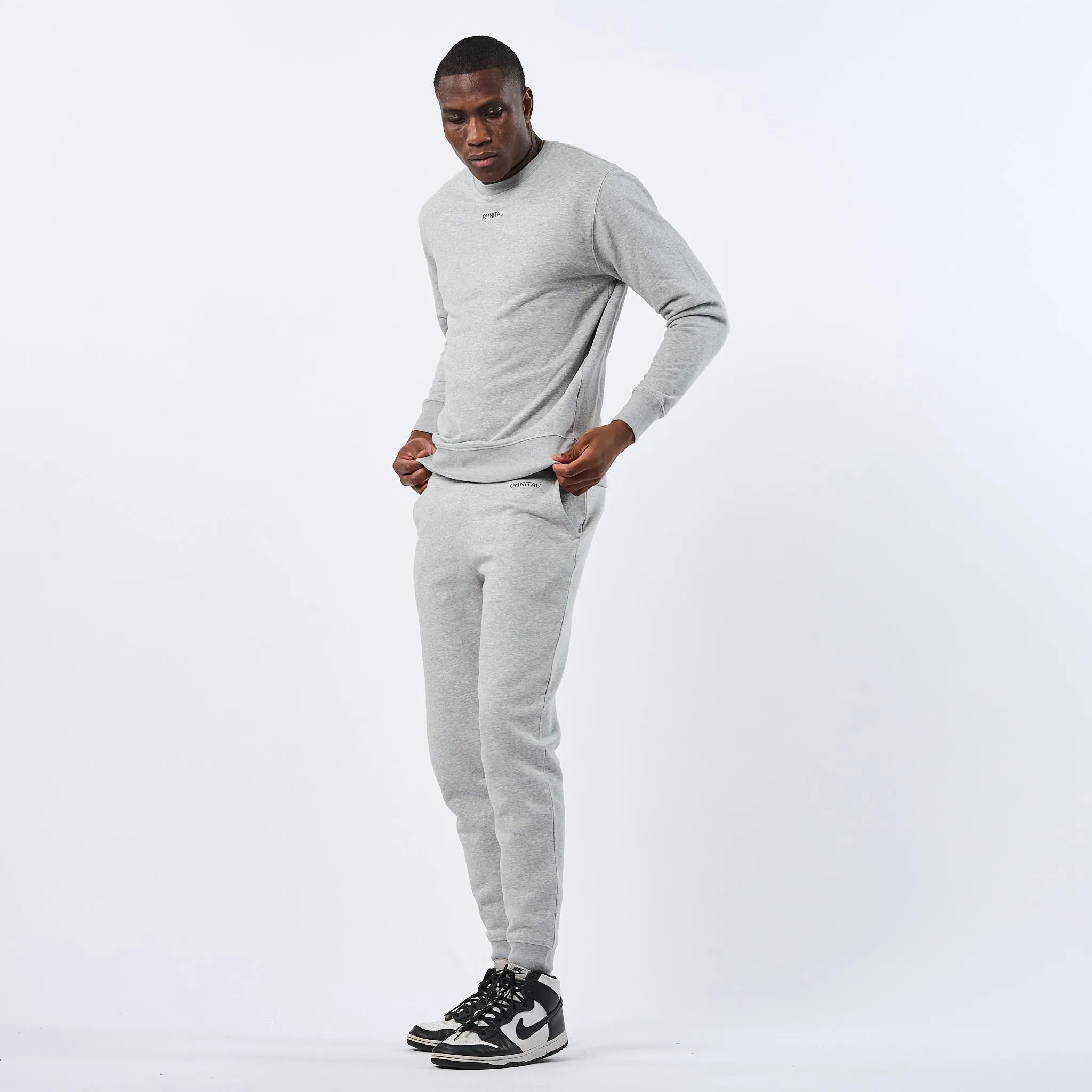 Omnitau Men's Tulsa Organic Cotton Casual Fit Jogger Sweat Pants - Heather Grey