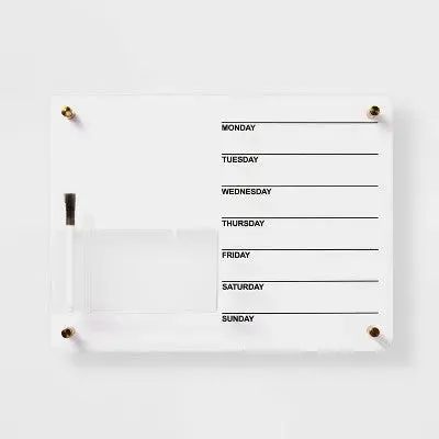 Open Box - 16"x12" Acrylic Dry Erase Board Clear - Threshold