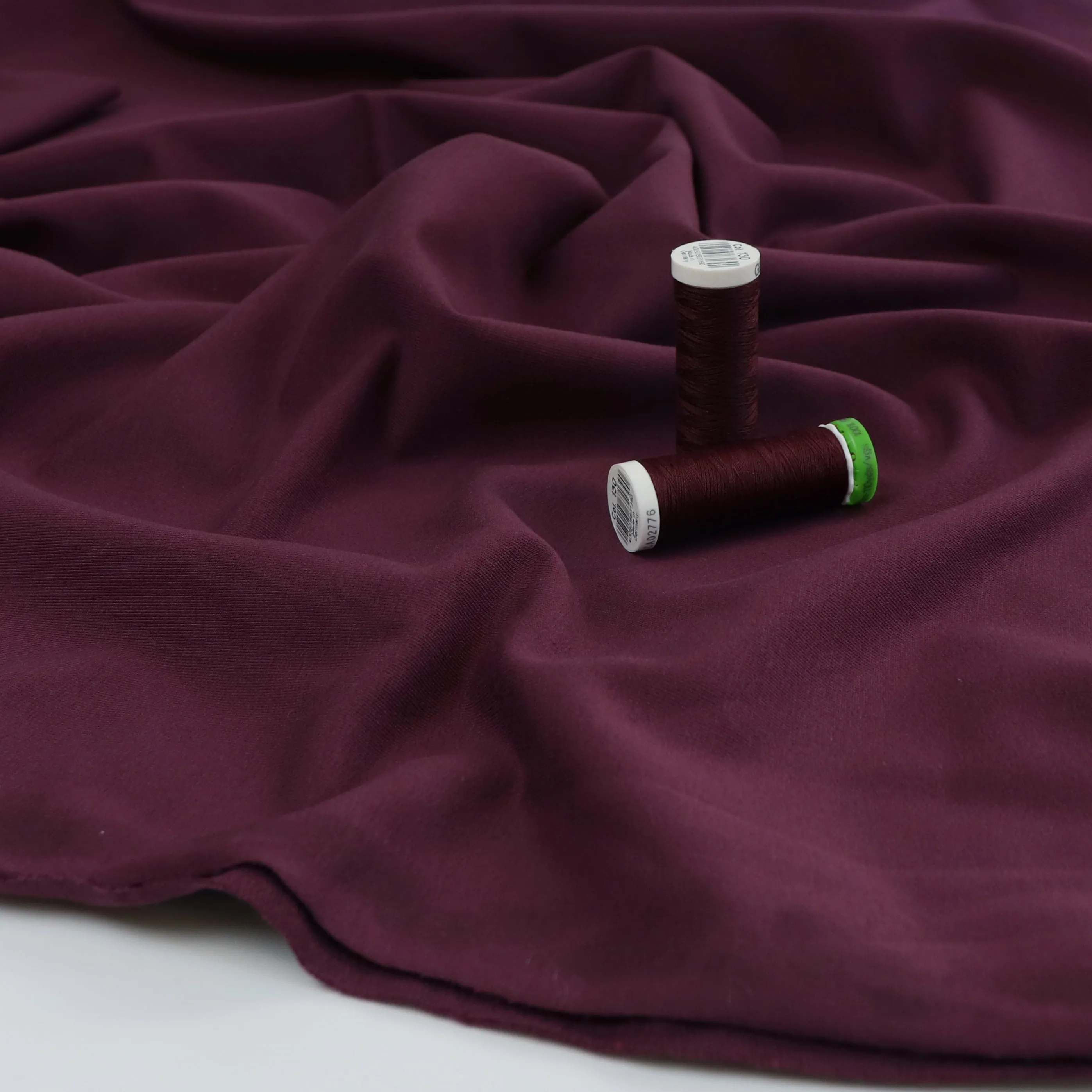 Organic Cotton French Terry - Aubergine Purple - END OF BOLT 107cm