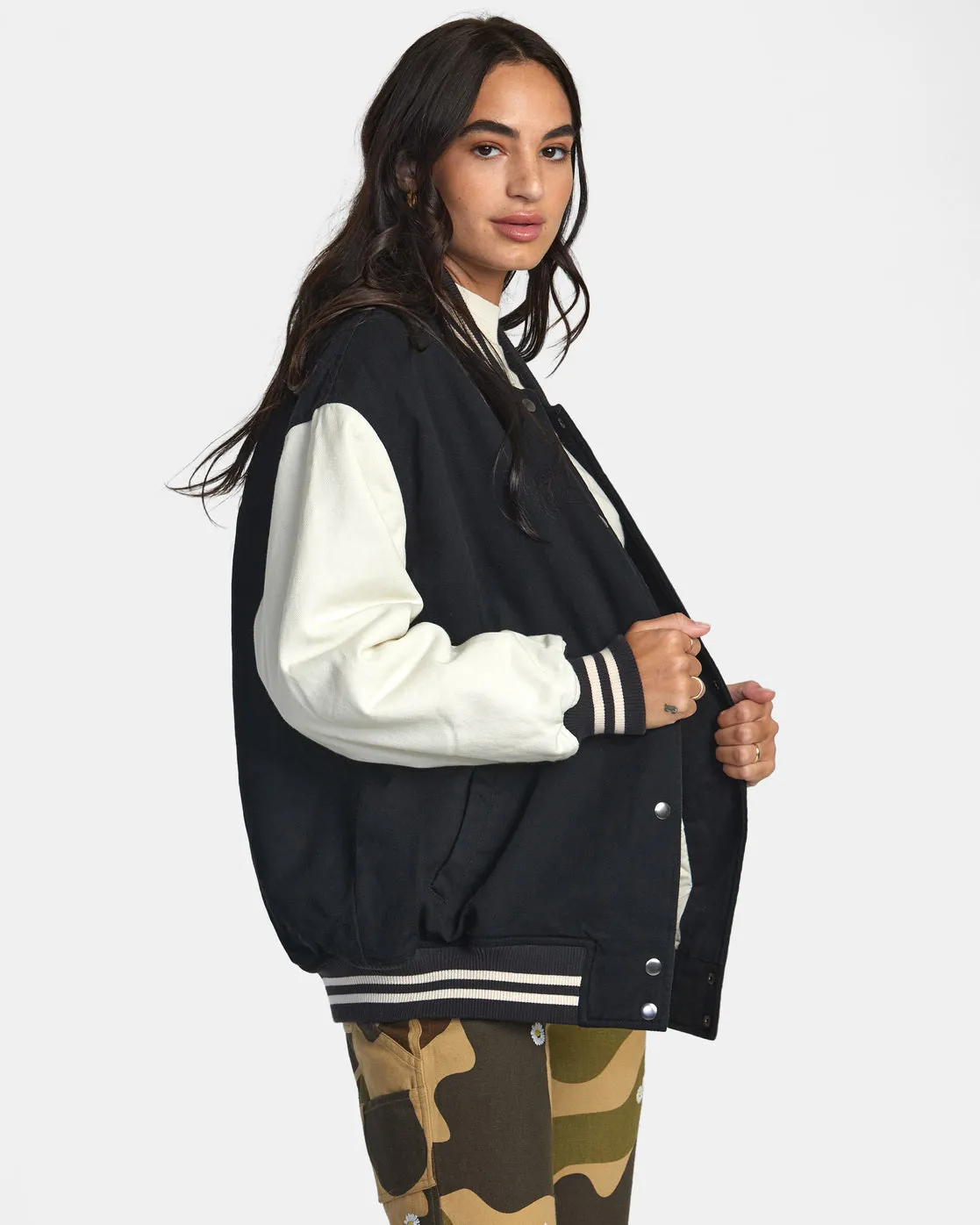 Packin Letterman Jacket - Pirate Black