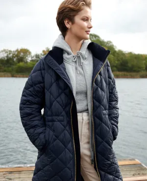 Part Two Cheas Navy Quilted Jacket