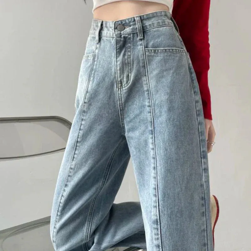 Patchwork Wide Leg Denim Jeans