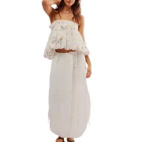 Picture Perfect Parachute Skirt - Optic White