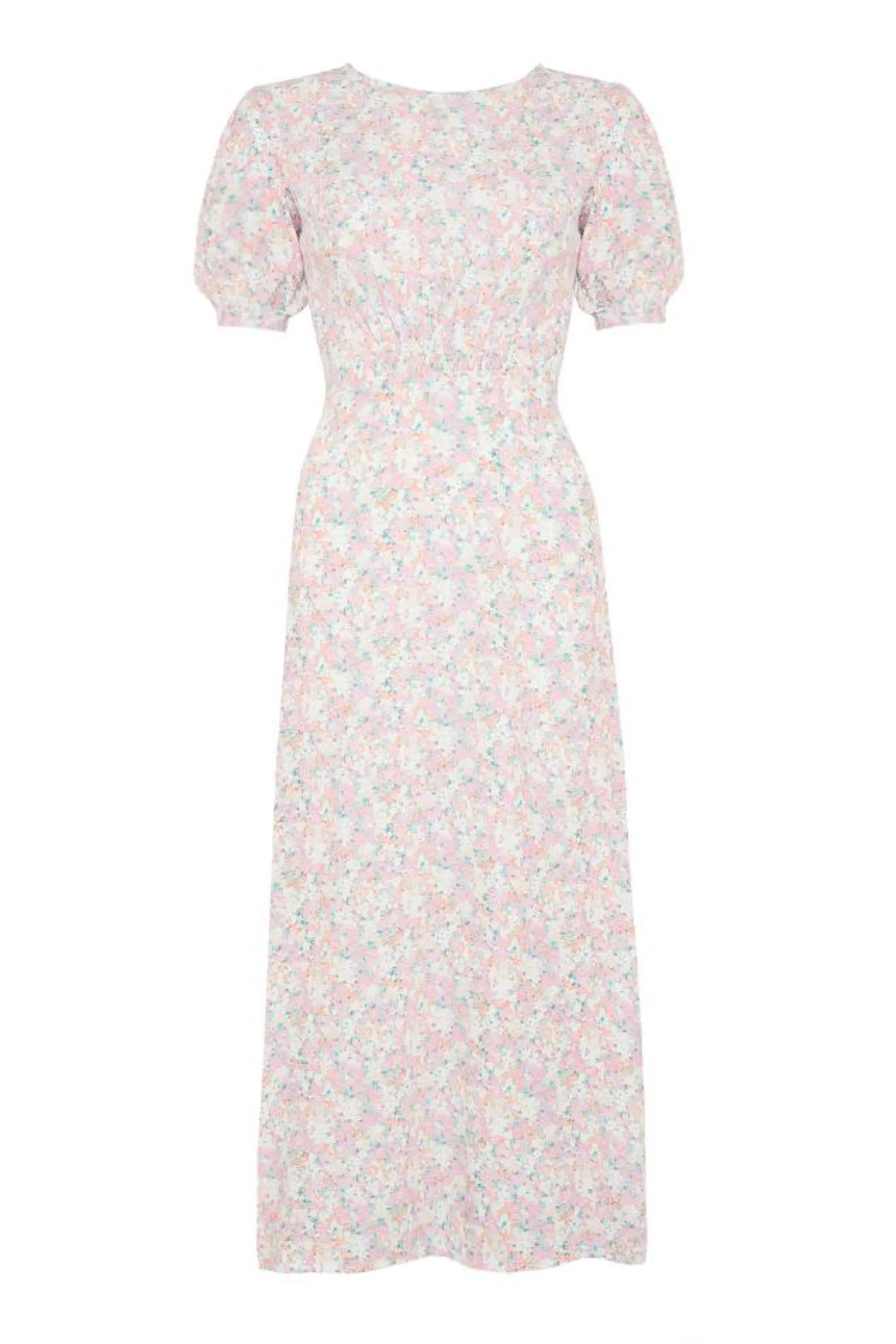 Pink Vionette Floral Beline Midi Dress