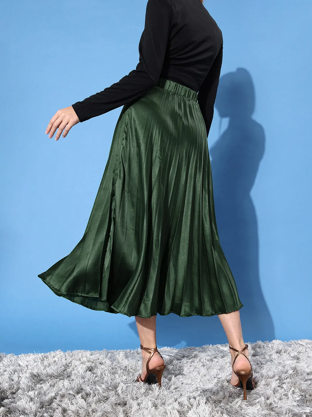 Pleated Midi Skirt