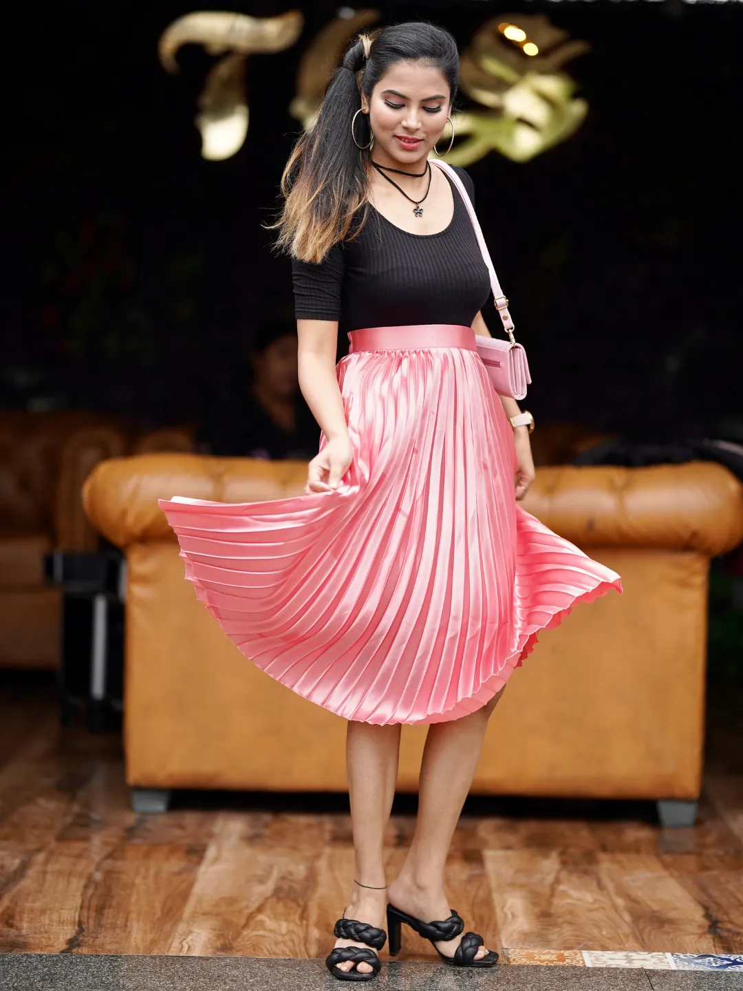 Pleated Midi Skirt