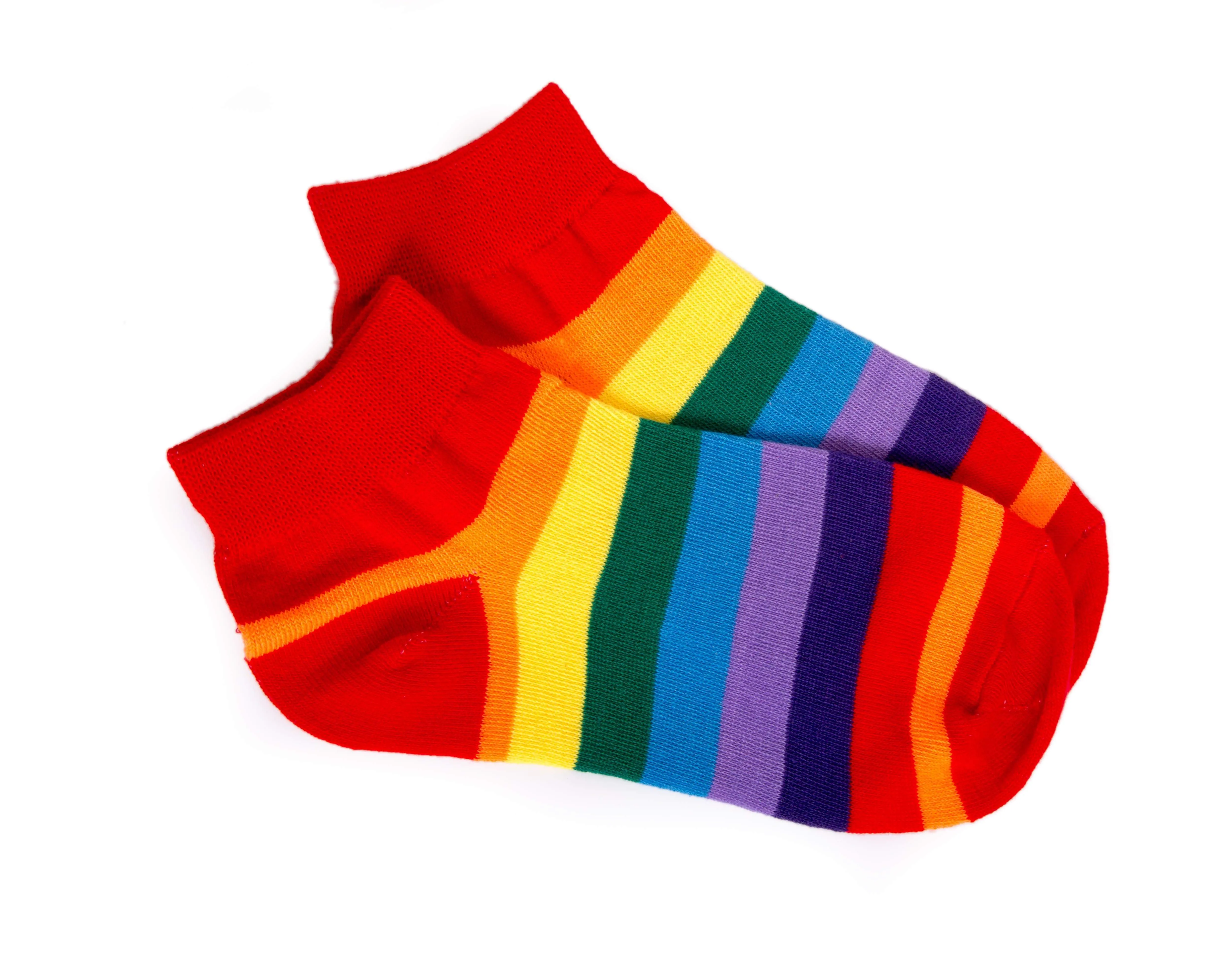 Rainbow Striped Ankle Socks