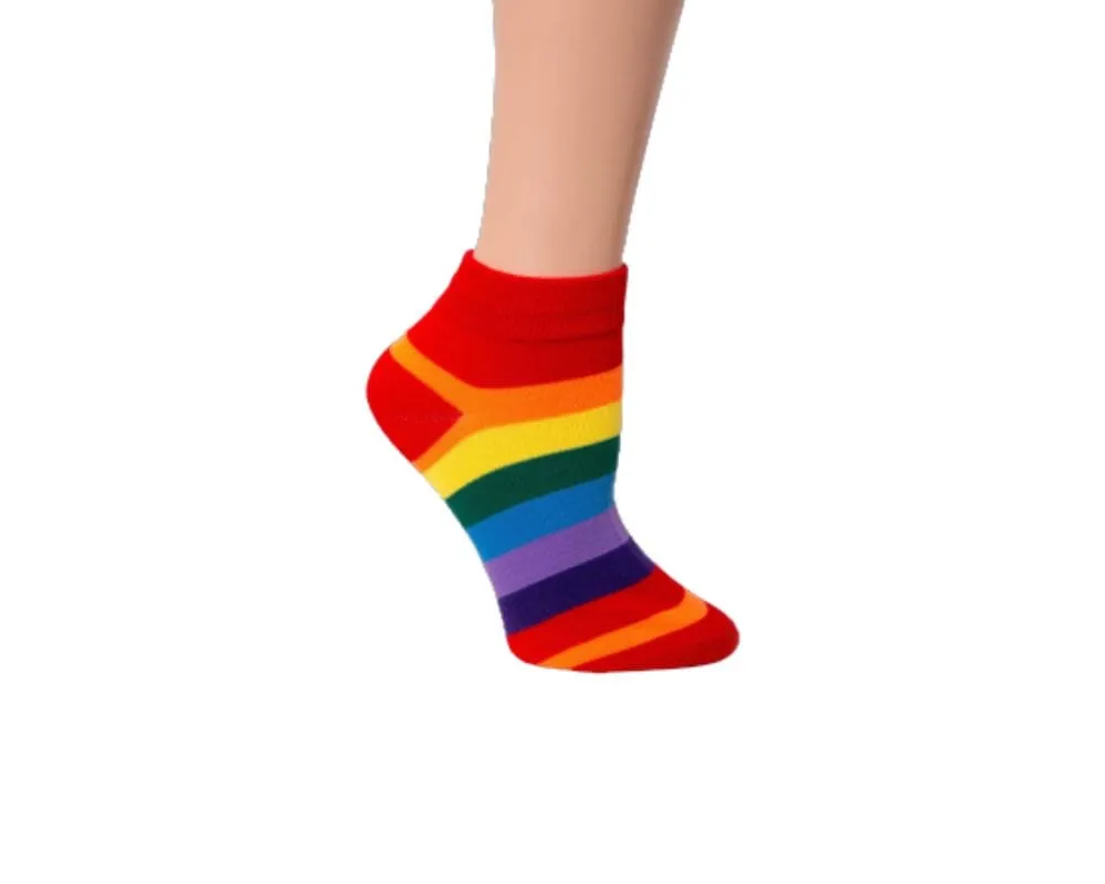 Rainbow Striped Ankle Socks