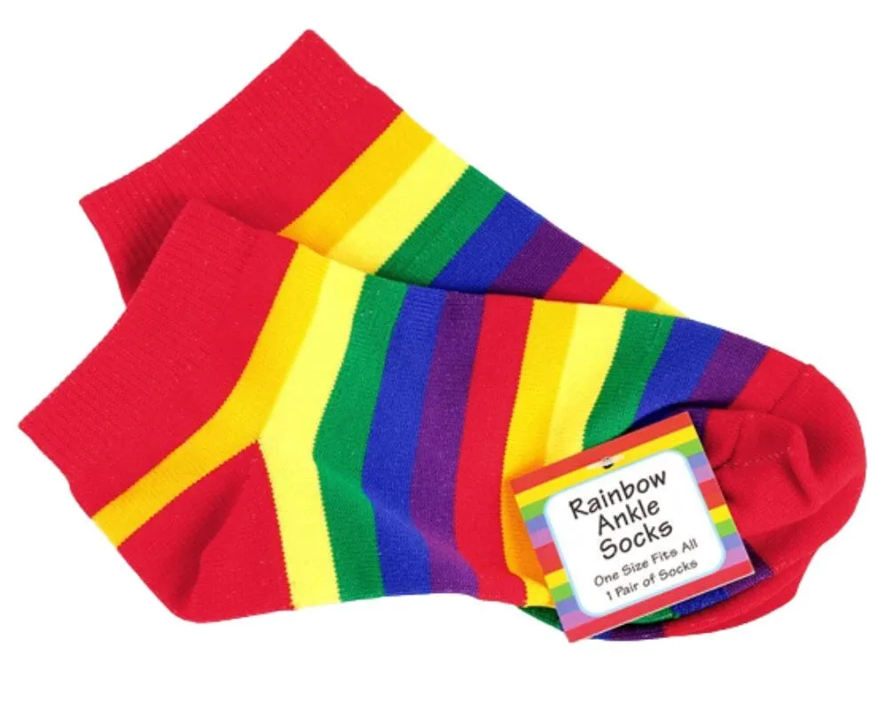 Rainbow Striped Ankle Socks