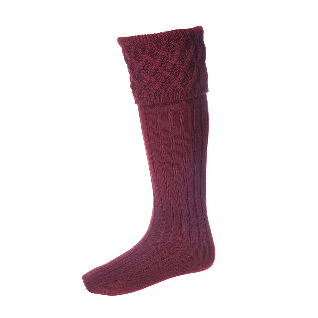 Rannoch Socks - Burgundy by House of Cheviot