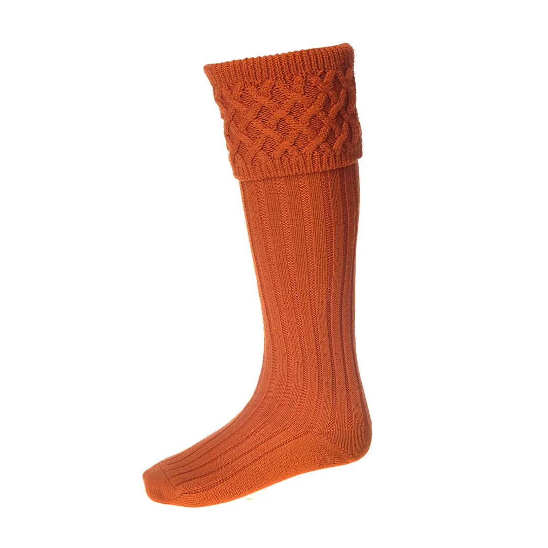 Rannoch Socks - Burnt Orange by House of Cheviot