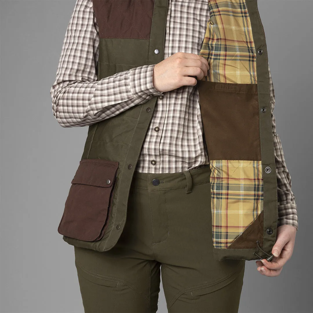 Retrieve Lady Waistcoat - Dark Warm Olive/Burgundy by Harkila