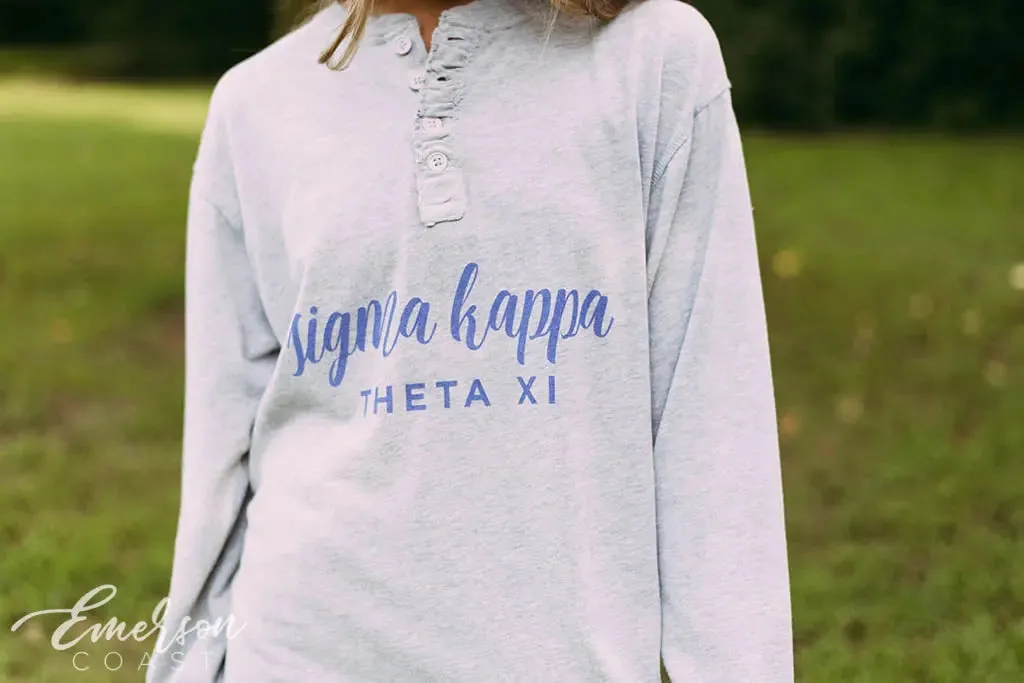 Sigma Kappa PR Long Sleeve Henley