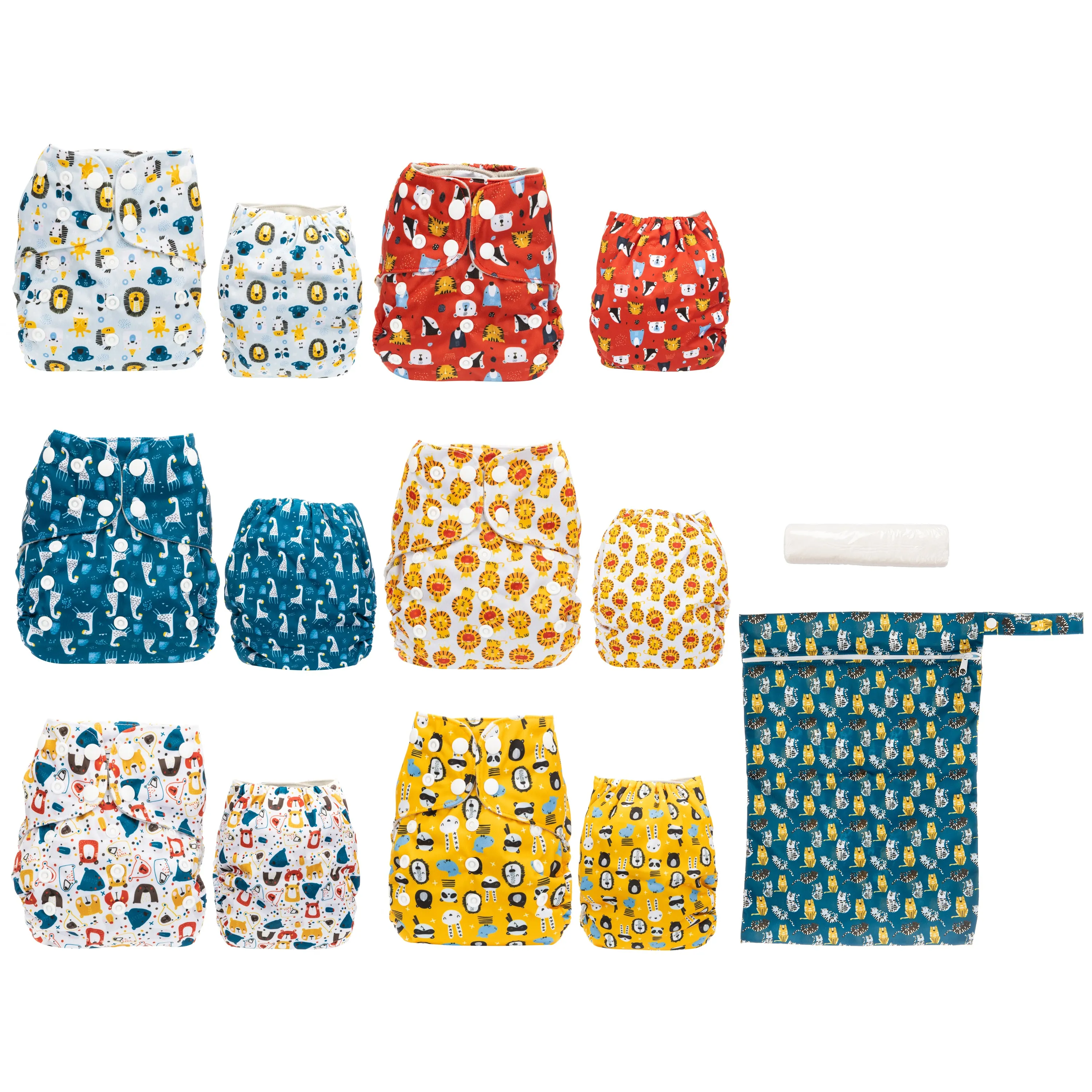 Simple Being Boys Animals Print Unisex Reusable Baby Cloth Diapers