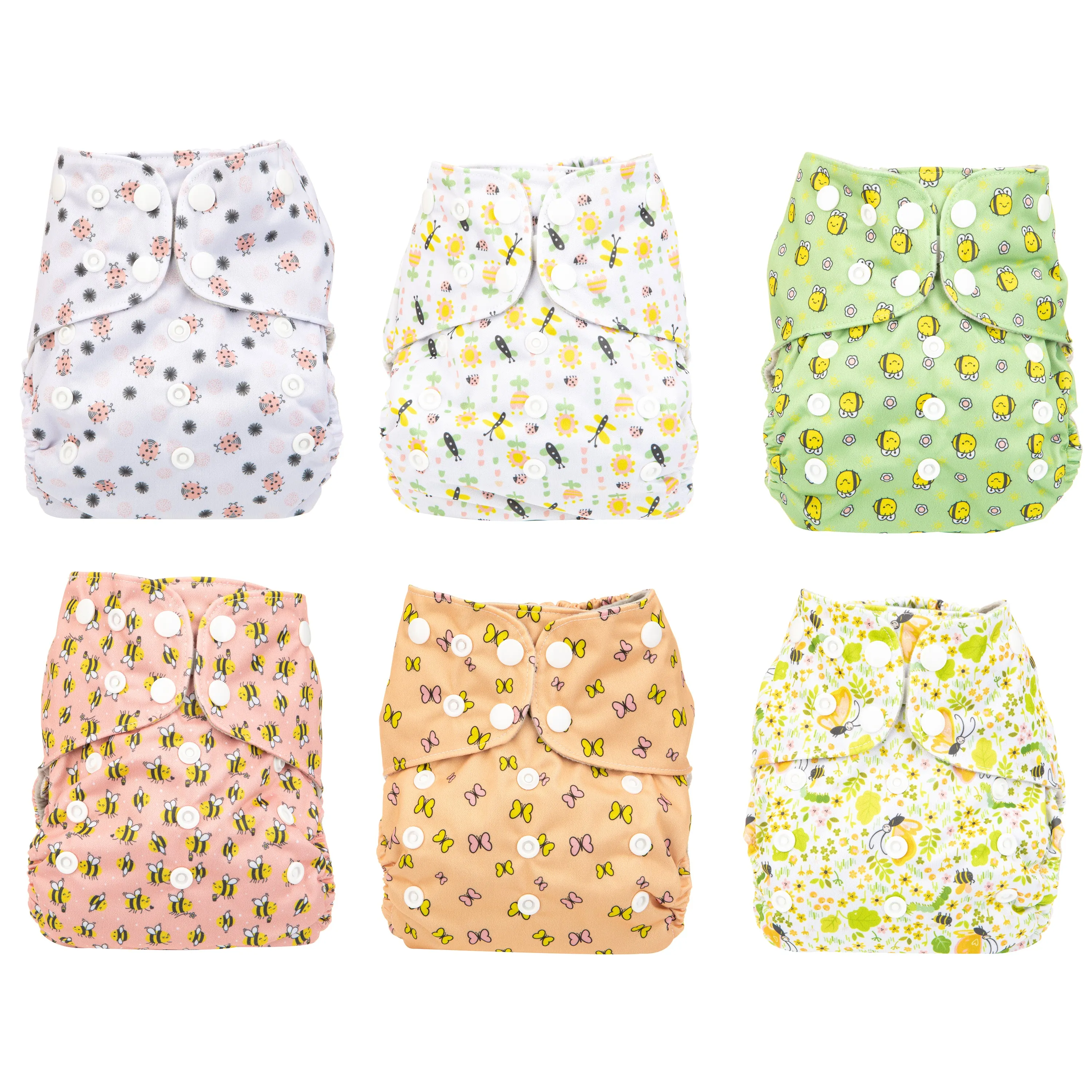 Simple Being Bugs Print Unisex Reusable Baby Cloth Diapers