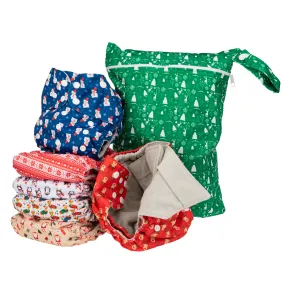 Simple Being Christmas Print Unisex Reusable Baby Cloth Diapers