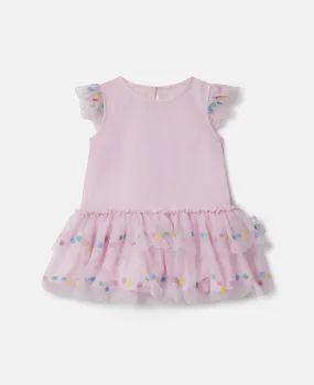 Stella McCartney Kids Confetti Dot Frilled Sleeveless Dress