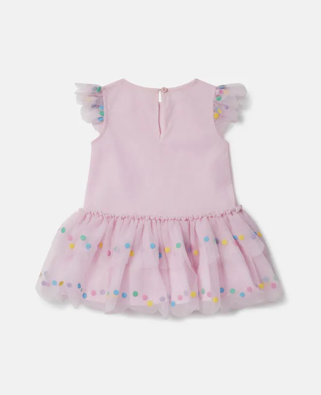 Stella McCartney Kids Confetti Dot Frilled Sleeveless Dress