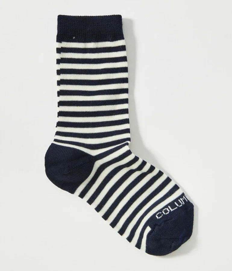 Stripe Merino Crew Socks - Navy & White