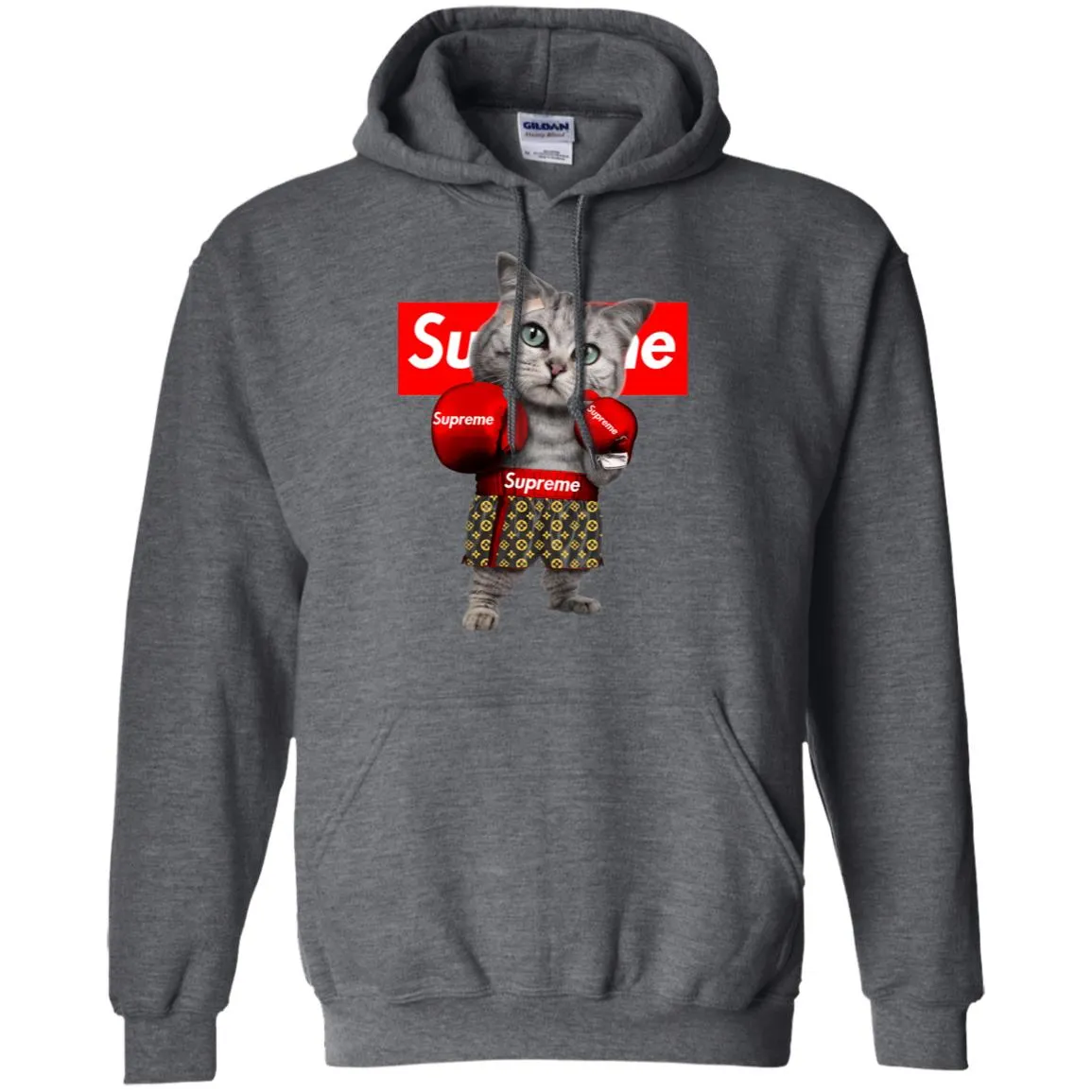 Supreme Boxing Cat Best Funny T-shirt Pullover Hoodie Sweatshirt