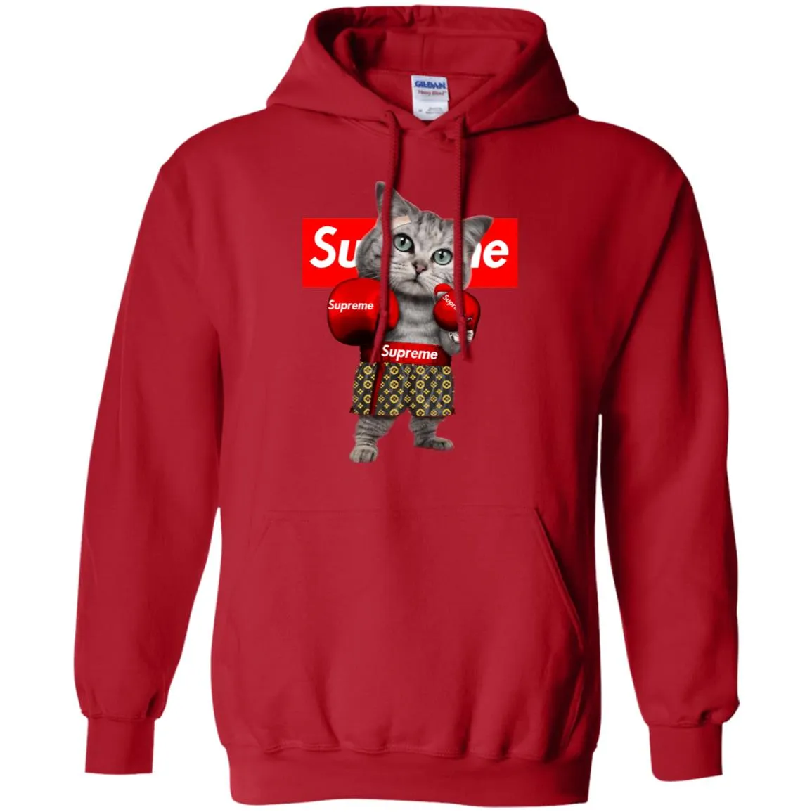 Supreme Boxing Cat Best Funny T-shirt Pullover Hoodie Sweatshirt