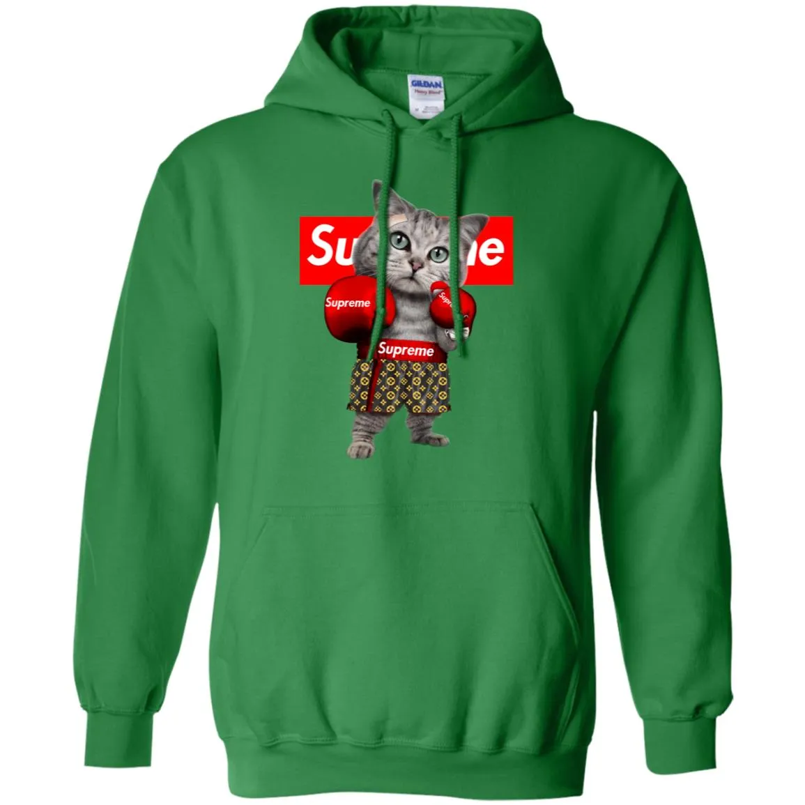 Supreme Boxing Cat Best Funny T-shirt Pullover Hoodie Sweatshirt