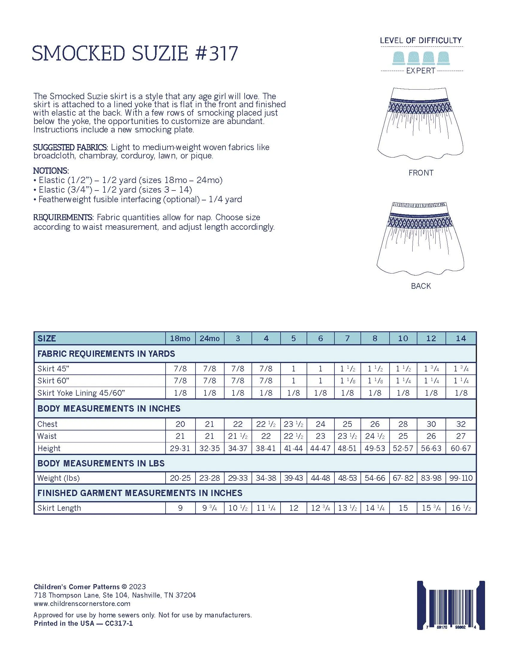 Suzie Smocked Skirt - Digital Download