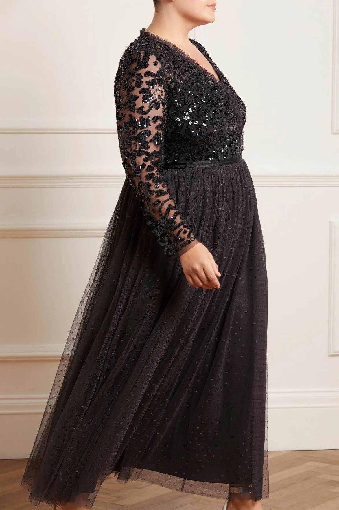 Tempest V-Neck Bodice Ankle Gown