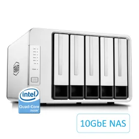 TERRAMASTER F5-422 10GbE NAS 5-Bay Network Storage Server Intel Quad-core CPU with Hardware Encryption (Diskless)