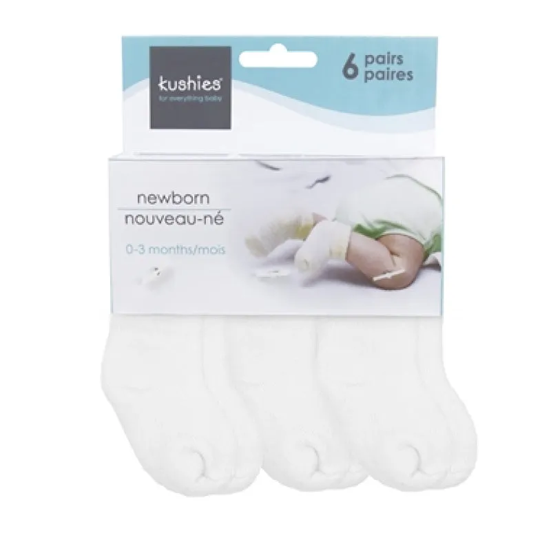 Terry Newborn Socks - 6 pack