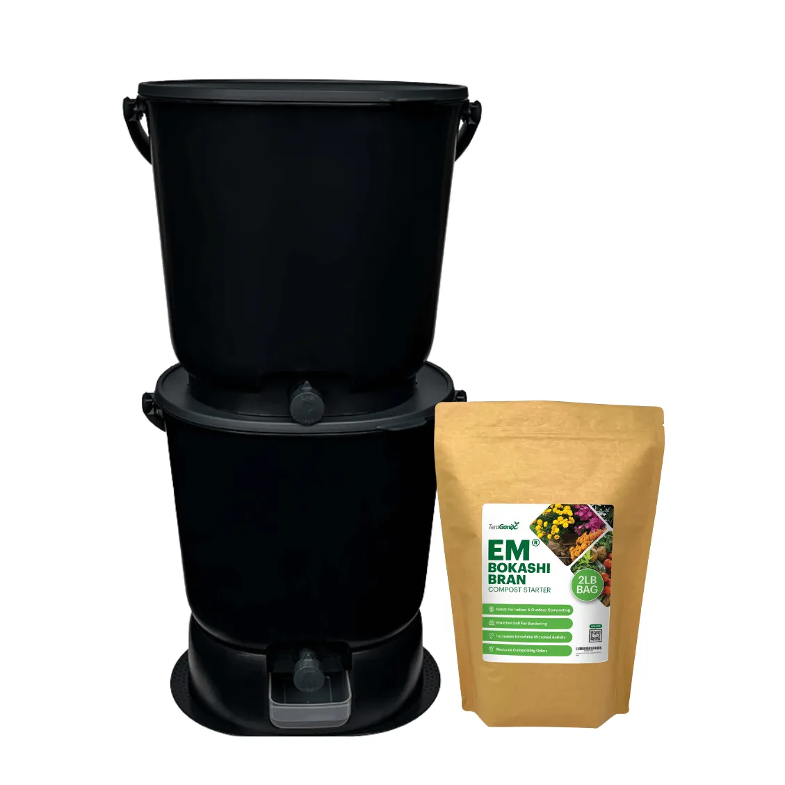 The Essential Bokashi Compost Bin Starter Kit, 4.4 gal