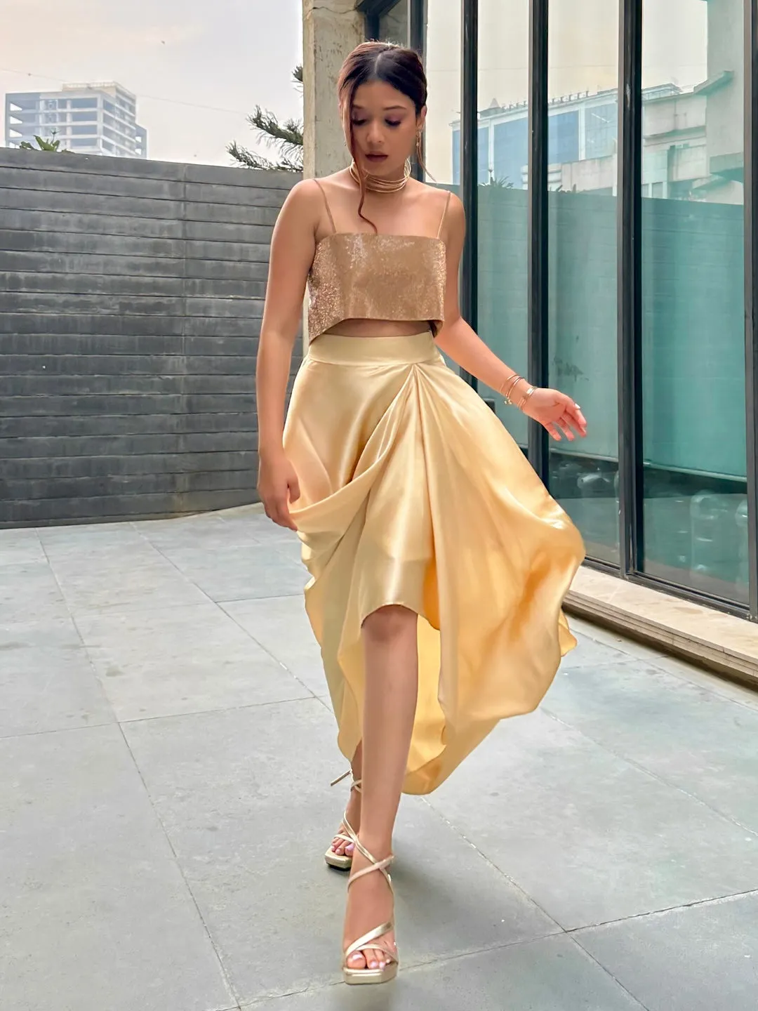 The Pick-Me-Up Silk Satin Skirt