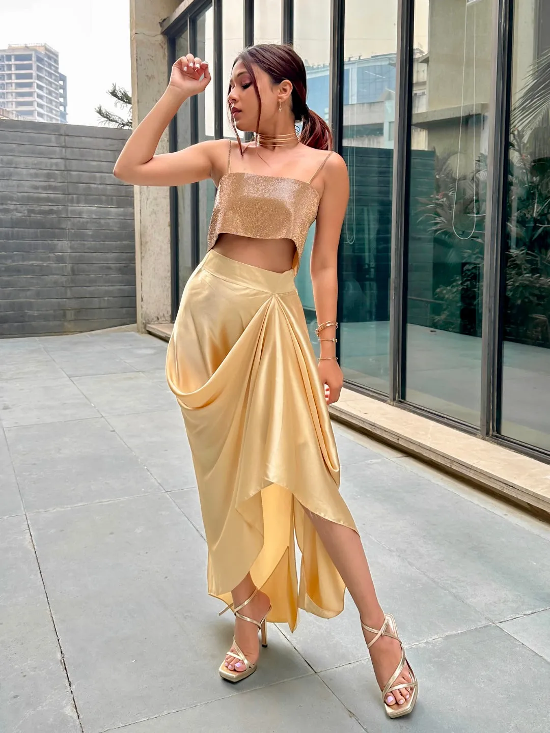 The Pick-Me-Up Silk Satin Skirt