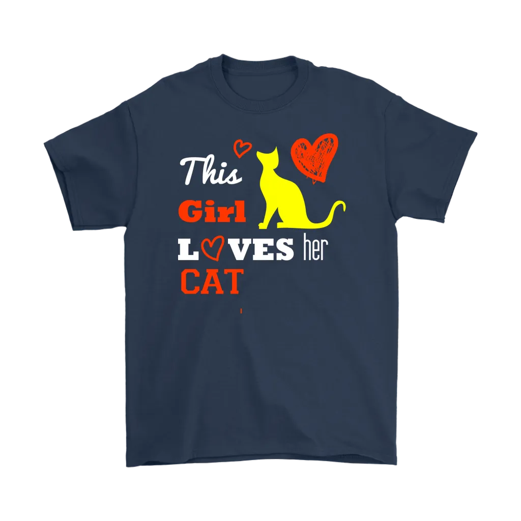 This Girl Loves her Cat T-shirt, hearts gift Tee-shirt