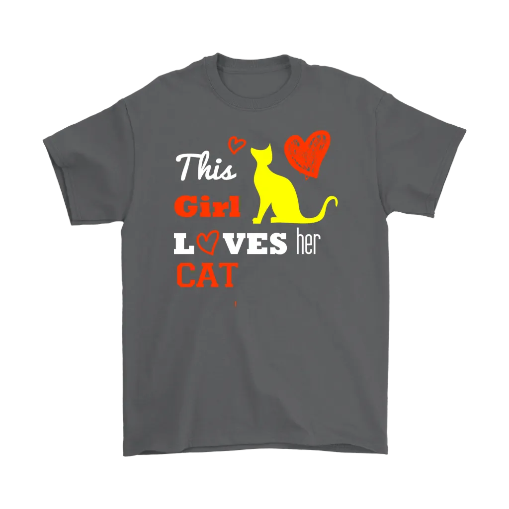 This Girl Loves her Cat T-shirt, hearts gift Tee-shirt