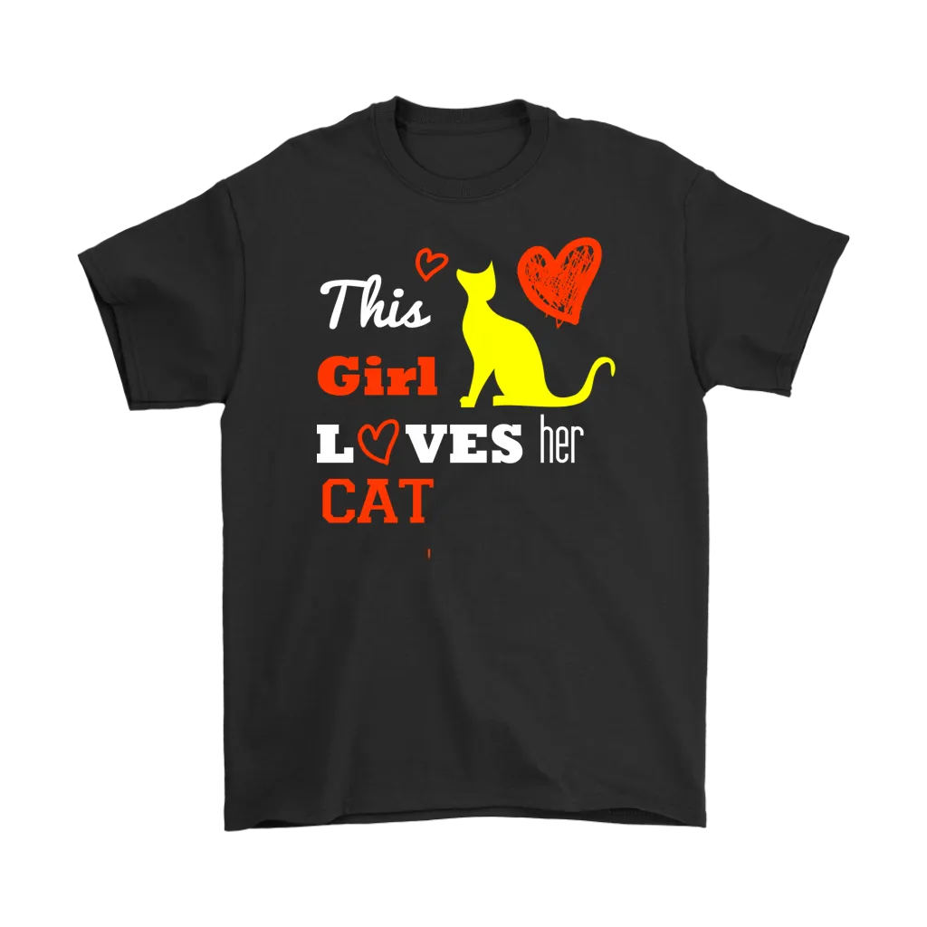 This Girl Loves her Cat T-shirt, hearts gift Tee-shirt